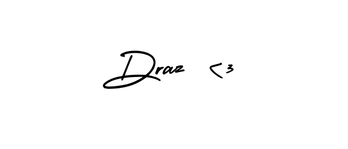 The best way (AmerikaSignatureDemo-Regular) to make a short signature is to pick only two or three words in your name. The name Draz <3 include a total of six letters. For converting this name. Draz <3 signature style 3 images and pictures png