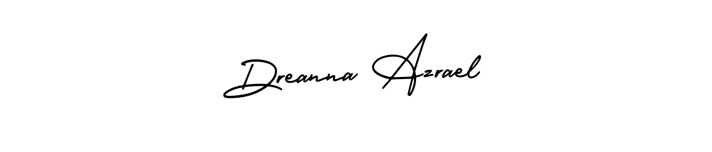 The best way (AmerikaSignatureDemo-Regular) to make a short signature is to pick only two or three words in your name. The name Dreanna Azrael include a total of six letters. For converting this name. Dreanna Azrael signature style 3 images and pictures png