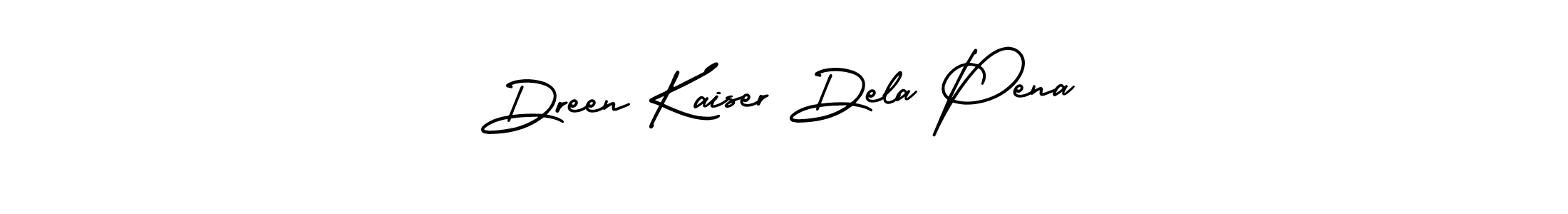 How to make Dreen Kaiser Dela Pena name signature. Use AmerikaSignatureDemo-Regular style for creating short signs online. This is the latest handwritten sign. Dreen Kaiser Dela Pena signature style 3 images and pictures png