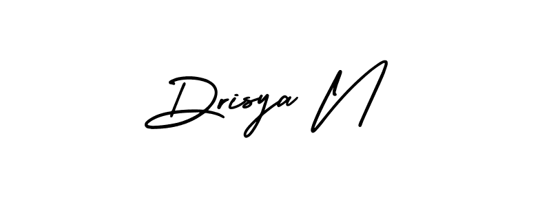 The best way (AmerikaSignatureDemo-Regular) to make a short signature is to pick only two or three words in your name. The name Drisya N include a total of six letters. For converting this name. Drisya N signature style 3 images and pictures png