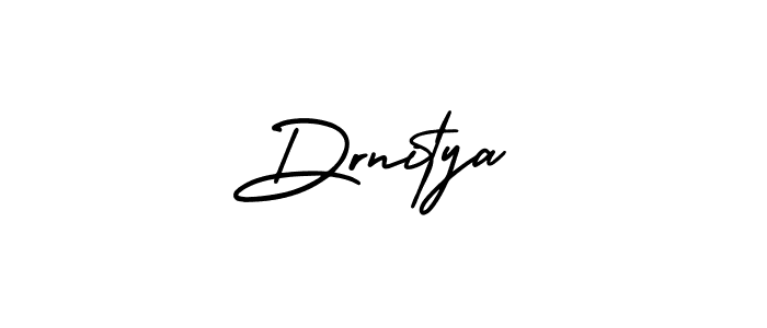 You should practise on your own different ways (AmerikaSignatureDemo-Regular) to write your name (Drnitya) in signature. don't let someone else do it for you. Drnitya signature style 3 images and pictures png