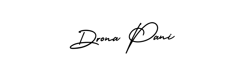 The best way (AmerikaSignatureDemo-Regular) to make a short signature is to pick only two or three words in your name. The name Drona Pani include a total of six letters. For converting this name. Drona Pani signature style 3 images and pictures png