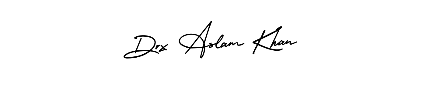 It looks lik you need a new signature style for name Drx Aslam Khan. Design unique handwritten (AmerikaSignatureDemo-Regular) signature with our free signature maker in just a few clicks. Drx Aslam Khan signature style 3 images and pictures png