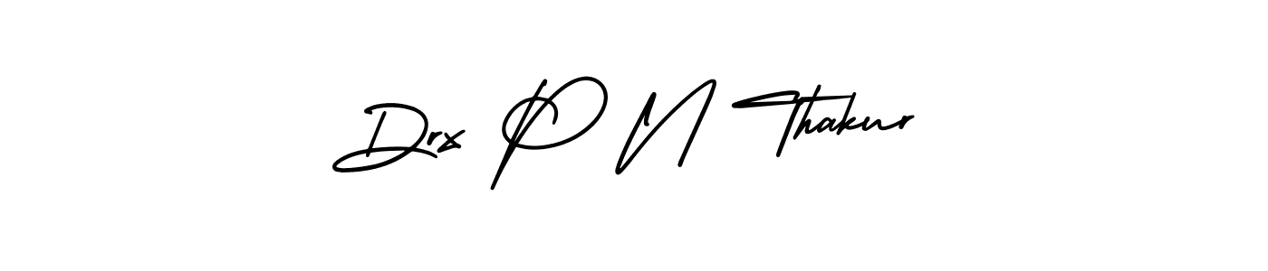 You should practise on your own different ways (AmerikaSignatureDemo-Regular) to write your name (Drx P N Thakur) in signature. don't let someone else do it for you. Drx P N Thakur signature style 3 images and pictures png