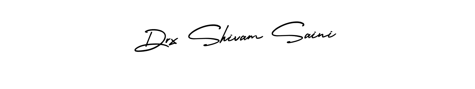 You should practise on your own different ways (AmerikaSignatureDemo-Regular) to write your name (Drx Shivam Saini) in signature. don't let someone else do it for you. Drx Shivam Saini signature style 3 images and pictures png