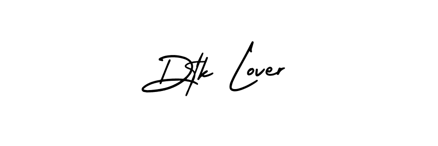 The best way (AmerikaSignatureDemo-Regular) to make a short signature is to pick only two or three words in your name. The name Dtk Lover include a total of six letters. For converting this name. Dtk Lover signature style 3 images and pictures png