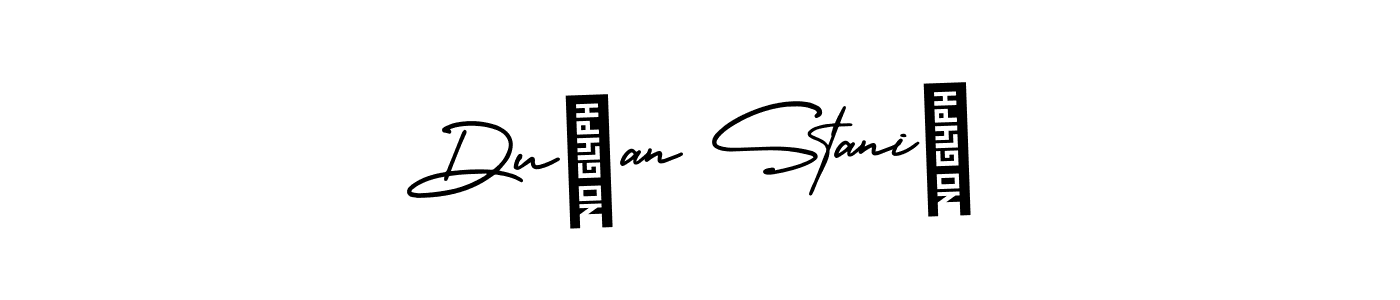 Use a signature maker to create a handwritten signature online. With this signature software, you can design (AmerikaSignatureDemo-Regular) your own signature for name Dušan Stanić. Dušan Stanić signature style 3 images and pictures png