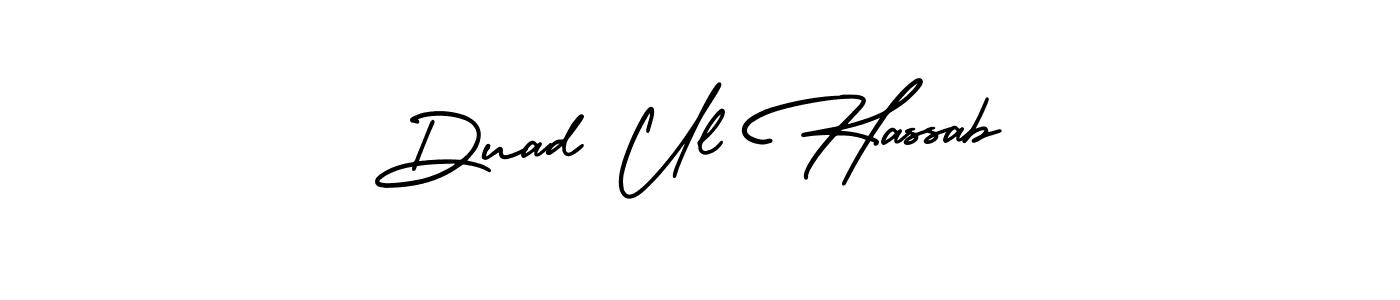 AmerikaSignatureDemo-Regular is a professional signature style that is perfect for those who want to add a touch of class to their signature. It is also a great choice for those who want to make their signature more unique. Get Duad Ul Hassab name to fancy signature for free. Duad Ul Hassab signature style 3 images and pictures png