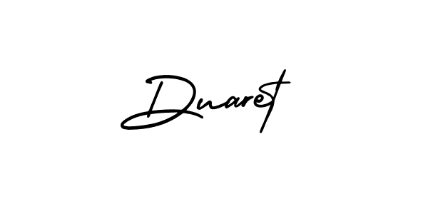 The best way (AmerikaSignatureDemo-Regular) to make a short signature is to pick only two or three words in your name. The name Duaret include a total of six letters. For converting this name. Duaret signature style 3 images and pictures png