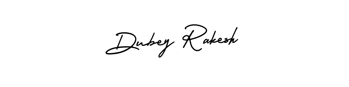 The best way (AmerikaSignatureDemo-Regular) to make a short signature is to pick only two or three words in your name. The name Dubey Rakesh include a total of six letters. For converting this name. Dubey Rakesh signature style 3 images and pictures png