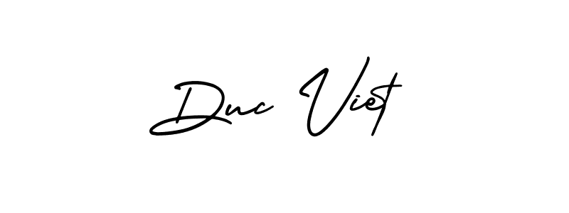 Make a beautiful signature design for name Duc Viet. With this signature (AmerikaSignatureDemo-Regular) style, you can create a handwritten signature for free. Duc Viet signature style 3 images and pictures png