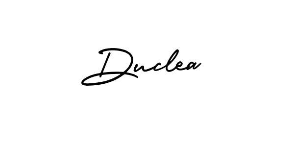 Use a signature maker to create a handwritten signature online. With this signature software, you can design (AmerikaSignatureDemo-Regular) your own signature for name Duclea. Duclea signature style 3 images and pictures png