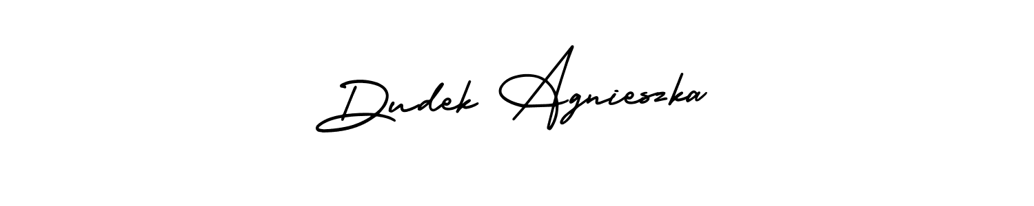 How to make Dudek Agnieszka signature? AmerikaSignatureDemo-Regular is a professional autograph style. Create handwritten signature for Dudek Agnieszka name. Dudek Agnieszka signature style 3 images and pictures png