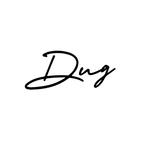 You should practise on your own different ways (AmerikaSignatureDemo-Regular) to write your name (Dug) in signature. don't let someone else do it for you. Dug signature style 3 images and pictures png