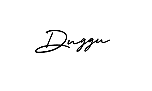 You should practise on your own different ways (AmerikaSignatureDemo-Regular) to write your name (Duggu) in signature. don't let someone else do it for you. Duggu signature style 3 images and pictures png