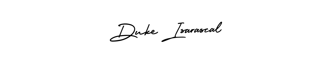 You should practise on your own different ways (AmerikaSignatureDemo-Regular) to write your name (Duke Isarascal) in signature. don't let someone else do it for you. Duke Isarascal signature style 3 images and pictures png