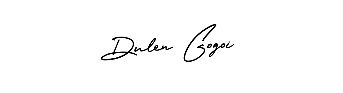 Dulen Gogoi stylish signature style. Best Handwritten Sign (AmerikaSignatureDemo-Regular) for my name. Handwritten Signature Collection Ideas for my name Dulen Gogoi. Dulen Gogoi signature style 3 images and pictures png