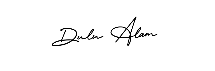 You should practise on your own different ways (AmerikaSignatureDemo-Regular) to write your name (Dulu Alam) in signature. don't let someone else do it for you. Dulu Alam signature style 3 images and pictures png