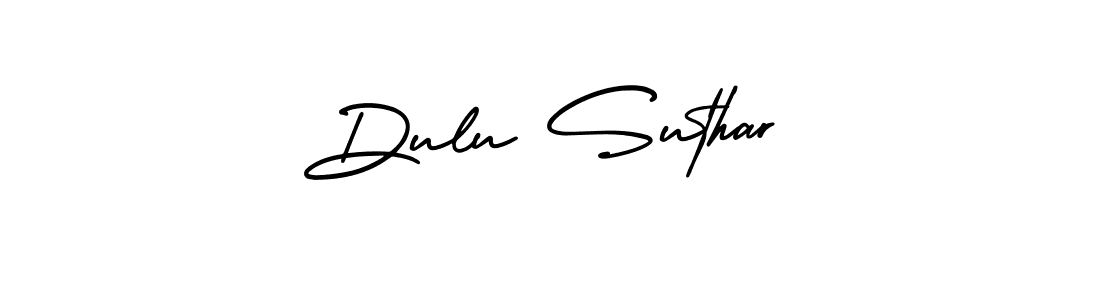 Create a beautiful signature design for name Dulu Suthar. With this signature (AmerikaSignatureDemo-Regular) fonts, you can make a handwritten signature for free. Dulu Suthar signature style 3 images and pictures png