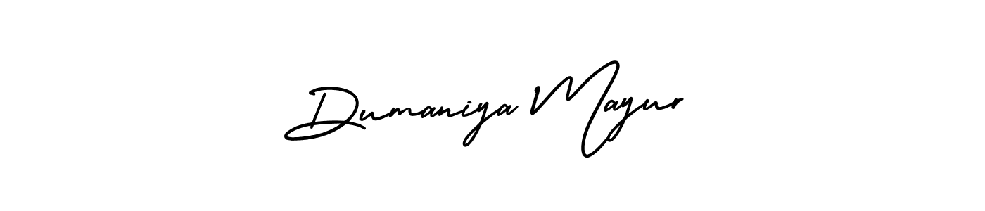 It looks lik you need a new signature style for name Dumaniya Mayur. Design unique handwritten (AmerikaSignatureDemo-Regular) signature with our free signature maker in just a few clicks. Dumaniya Mayur signature style 3 images and pictures png