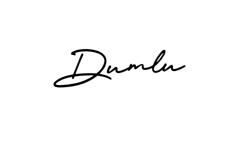 How to make Dumlu name signature. Use AmerikaSignatureDemo-Regular style for creating short signs online. This is the latest handwritten sign. Dumlu signature style 3 images and pictures png