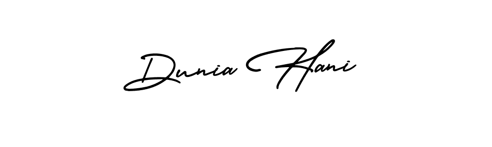 Make a beautiful signature design for name Dunia Hani. Use this online signature maker to create a handwritten signature for free. Dunia Hani signature style 3 images and pictures png