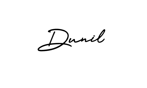 Also we have Dunil name is the best signature style. Create professional handwritten signature collection using AmerikaSignatureDemo-Regular autograph style. Dunil signature style 3 images and pictures png