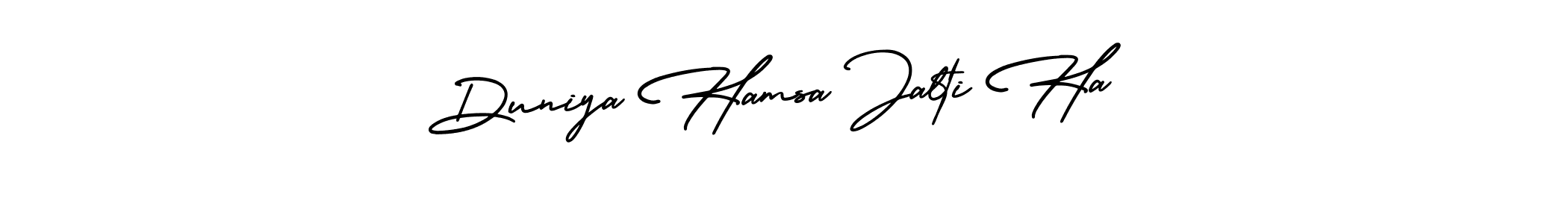 How to Draw Duniya Hamsa Jalti Ha signature style? AmerikaSignatureDemo-Regular is a latest design signature styles for name Duniya Hamsa Jalti Ha. Duniya Hamsa Jalti Ha signature style 3 images and pictures png