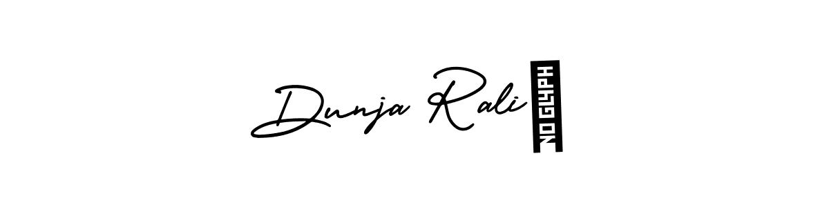 You should practise on your own different ways (AmerikaSignatureDemo-Regular) to write your name (Dunja Ralić) in signature. don't let someone else do it for you. Dunja Ralić signature style 3 images and pictures png