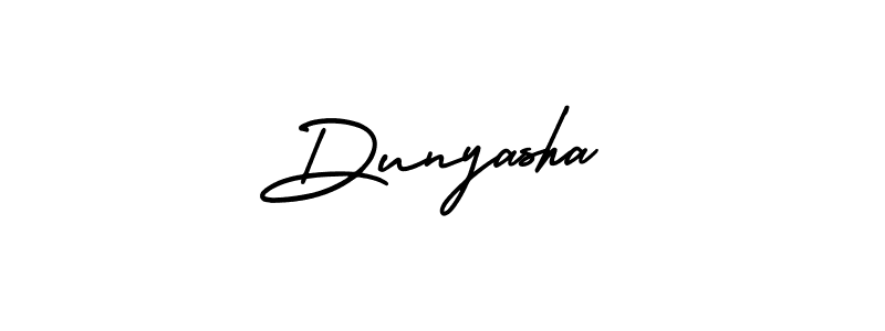 The best way (AmerikaSignatureDemo-Regular) to make a short signature is to pick only two or three words in your name. The name Dunyasha include a total of six letters. For converting this name. Dunyasha signature style 3 images and pictures png