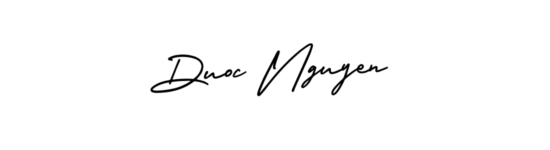 You should practise on your own different ways (AmerikaSignatureDemo-Regular) to write your name (Duoc Nguyen) in signature. don't let someone else do it for you. Duoc Nguyen signature style 3 images and pictures png