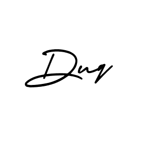 You should practise on your own different ways (AmerikaSignatureDemo-Regular) to write your name (Duq) in signature. don't let someone else do it for you. Duq signature style 3 images and pictures png