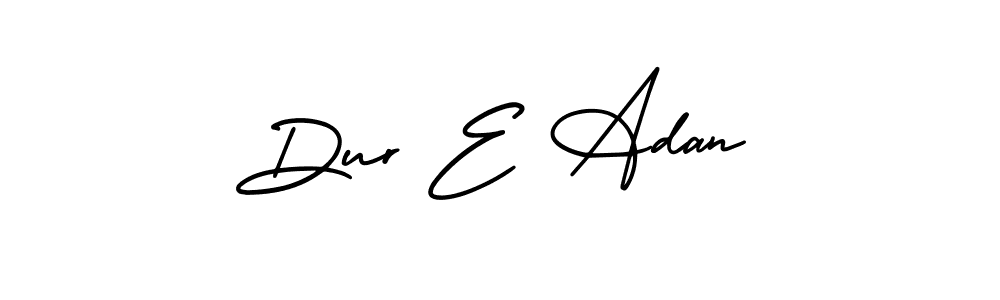Also You can easily find your signature by using the search form. We will create Dur E Adan name handwritten signature images for you free of cost using AmerikaSignatureDemo-Regular sign style. Dur E Adan signature style 3 images and pictures png