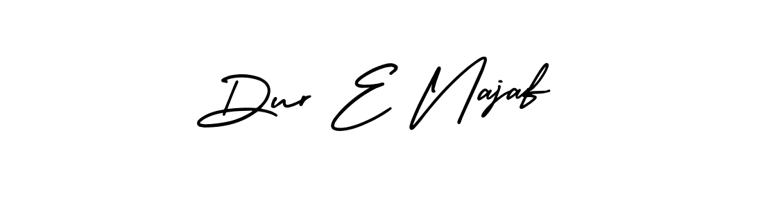 Create a beautiful signature design for name Dur E Najaf. With this signature (AmerikaSignatureDemo-Regular) fonts, you can make a handwritten signature for free. Dur E Najaf signature style 3 images and pictures png