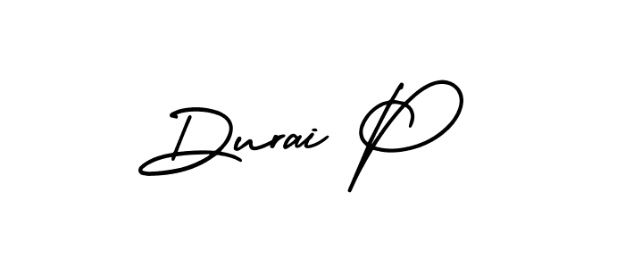 How to make Durai P name signature. Use AmerikaSignatureDemo-Regular style for creating short signs online. This is the latest handwritten sign. Durai P signature style 3 images and pictures png