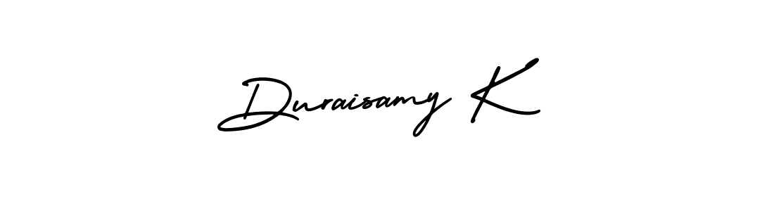 Use a signature maker to create a handwritten signature online. With this signature software, you can design (AmerikaSignatureDemo-Regular) your own signature for name Duraisamy K. Duraisamy K signature style 3 images and pictures png
