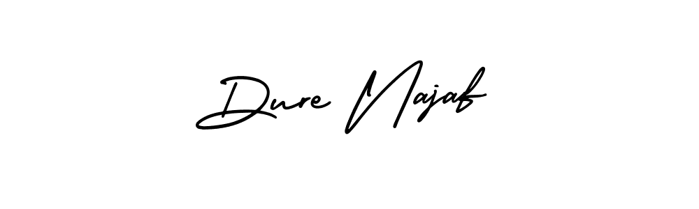 Also You can easily find your signature by using the search form. We will create Dure Najaf name handwritten signature images for you free of cost using AmerikaSignatureDemo-Regular sign style. Dure Najaf signature style 3 images and pictures png