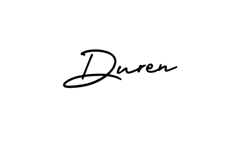 Use a signature maker to create a handwritten signature online. With this signature software, you can design (AmerikaSignatureDemo-Regular) your own signature for name Duren. Duren signature style 3 images and pictures png