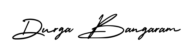 The AmerikaSignatureDemo-Regular font gives name Durga Bangaram a signature that looks effortless yet distinguished. Download high-res PNG instantly. Durga Bangaram signature style 3 images and pictures png