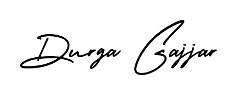 A dynamic signature style for Durga Gajjar using AmerikaSignatureDemo-Regular script. Designed to look authentic, handwritten, and professional. Durga Gajjar signature style 3 images and pictures png