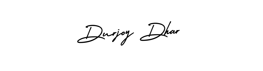 You should practise on your own different ways (AmerikaSignatureDemo-Regular) to write your name (Durjoy Dhar) in signature. don't let someone else do it for you. Durjoy Dhar signature style 3 images and pictures png