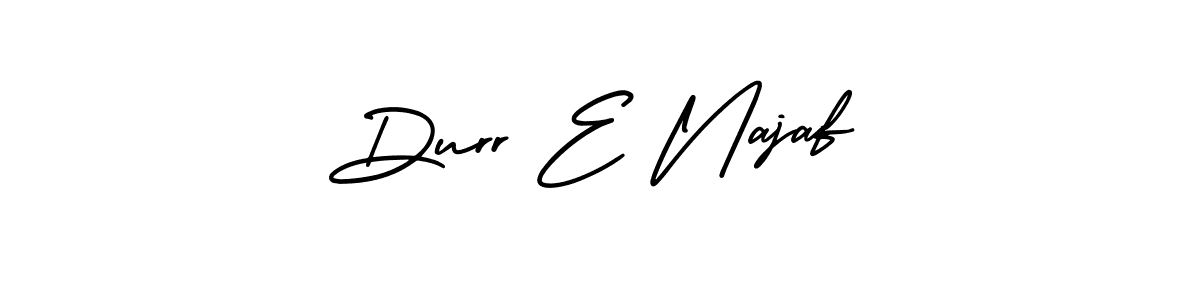 You should practise on your own different ways (AmerikaSignatureDemo-Regular) to write your name (Durr E Najaf) in signature. don't let someone else do it for you. Durr E Najaf signature style 3 images and pictures png