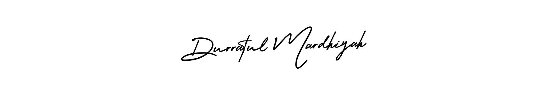 Durratul Mardhiyah stylish signature style. Best Handwritten Sign (AmerikaSignatureDemo-Regular) for my name. Handwritten Signature Collection Ideas for my name Durratul Mardhiyah. Durratul Mardhiyah signature style 3 images and pictures png