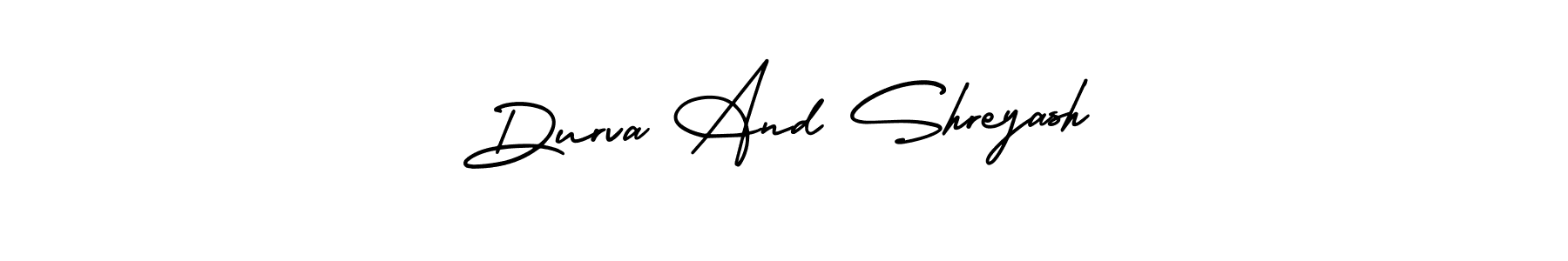 How to Draw Durva And Shreyash signature style? AmerikaSignatureDemo-Regular is a latest design signature styles for name Durva And Shreyash. Durva And Shreyash signature style 3 images and pictures png