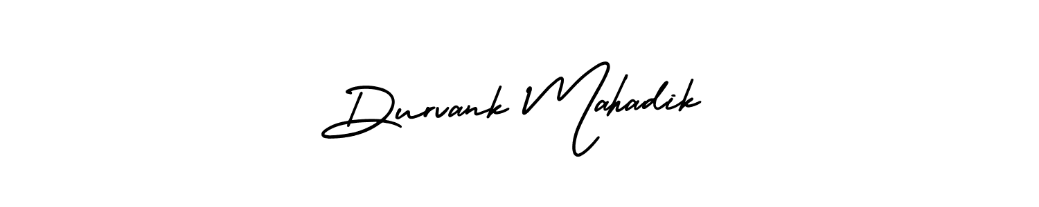 How to make Durvank Mahadik signature? AmerikaSignatureDemo-Regular is a professional autograph style. Create handwritten signature for Durvank Mahadik name. Durvank Mahadik signature style 3 images and pictures png