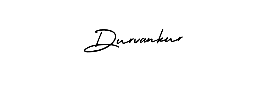 You should practise on your own different ways (AmerikaSignatureDemo-Regular) to write your name (Durvankur) in signature. don't let someone else do it for you. Durvankur signature style 3 images and pictures png