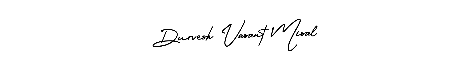 You should practise on your own different ways (AmerikaSignatureDemo-Regular) to write your name (Durvesh Vasant Misal) in signature. don't let someone else do it for you. Durvesh Vasant Misal signature style 3 images and pictures png