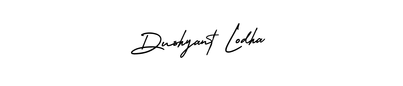 You should practise on your own different ways (AmerikaSignatureDemo-Regular) to write your name (Dushyant Lodha) in signature. don't let someone else do it for you. Dushyant Lodha signature style 3 images and pictures png