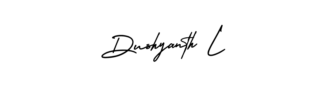 Dushyanth L stylish signature style. Best Handwritten Sign (AmerikaSignatureDemo-Regular) for my name. Handwritten Signature Collection Ideas for my name Dushyanth L. Dushyanth L signature style 3 images and pictures png