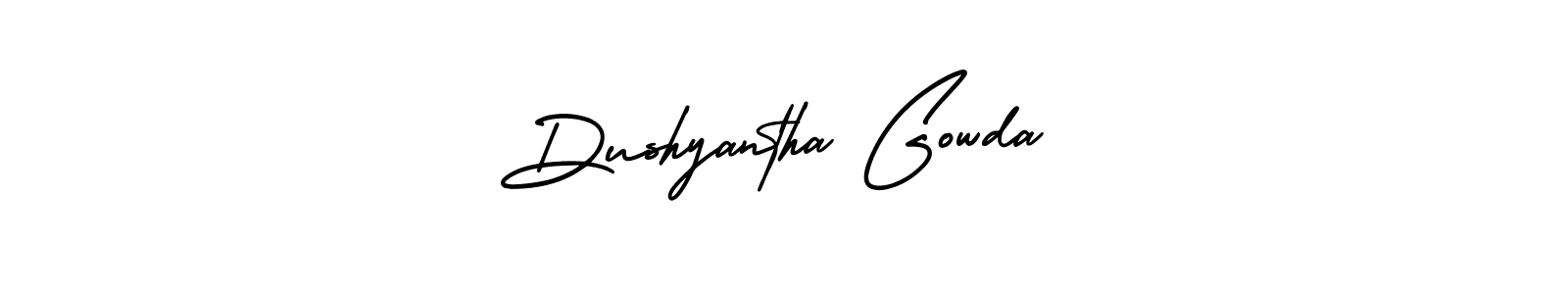 The best way (AmerikaSignatureDemo-Regular) to make a short signature is to pick only two or three words in your name. The name Dushyantha Gowda include a total of six letters. For converting this name. Dushyantha Gowda signature style 3 images and pictures png